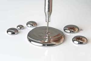 liquid mercury droplets that can lead to heavy metal toxicity