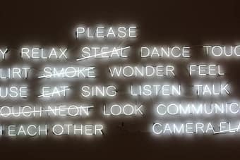 Random thoughts captured in neon text